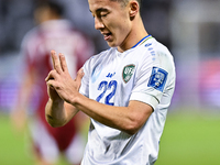 Abbosbek Fayazullaev of Uzbekistan celebrates after scoring a goal during the FIFA World Cup 2026 AFC Asian Qualifiers third round group A m...