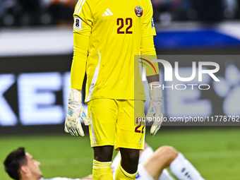 Meshaal Barsham (GK) (#22) of Qatar plays in the FIFA World Cup 2026 AFC Asian Qualifiers third round group A match between Qatar and Uzbeki...