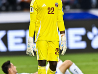 Meshaal Barsham (GK) (#22) of Qatar plays in the FIFA World Cup 2026 AFC Asian Qualifiers third round group A match between Qatar and Uzbeki...