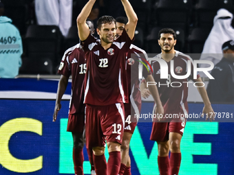 Lucas Mendes of Qatar celebrates with his teammates after scoring a goal during the FIFA World Cup 2026 AFC Asian Qualifiers third round gro...