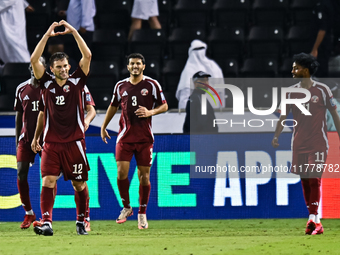 Lucas Mendes of Qatar celebrates with his teammates after scoring a goal during the FIFA World Cup 2026 AFC Asian Qualifiers third round gro...