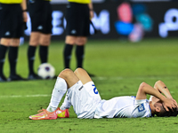 Abbosbek Fayazullaev (#22) of Uzbekistan shows his dejection after the FIFA World Cup 2026 AFC Asian Qualifiers third round group A match be...