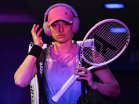 RIYADH, SAUDI ARABIA - NOVEMBER 07: Iga Swiatek of Poland seen before her match against Daria Kasatkina, on Day 6 of the 2024 WTA Finals, pa...