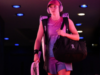 RIYADH, SAUDI ARABIA - NOVEMBER 07: Iga Swiatek of Poland seen before her match against Daria Kasatkina, on Day 6 of the 2024 WTA Finals, pa...