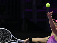 RIYADH, SAUDI ARABIA - NOVEMBER 07: Iga Swiatek of Poland during her match against Daria Kasatkina, on Day 6 of the 2024 WTA Finals, part of...