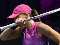 RIYADH, SAUDI ARABIA - NOVEMBER 07: Iga Swiatek of Poland during her match against Daria Kasatkina, on Day 6 of the 2024 WTA Finals, part of...