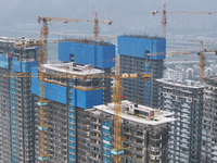 A building under construction by C&D Group is in Nanjing, China, on November 15, 2024. On November 15, 2024, the National Bureau of Statisti...