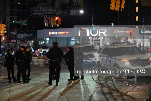 A 35-year-old man is slashed on the platform while waiting for the train in the Inwood neighborhood of Manhattan, New York, United States, o...