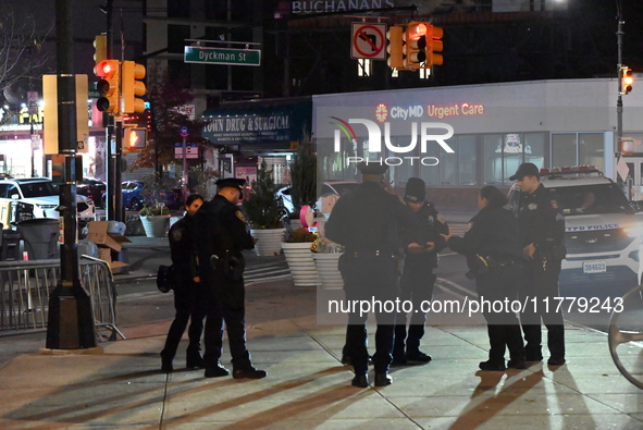 A 35-year-old man is slashed on the platform while waiting for the train in the Inwood neighborhood of Manhattan, New York, United States, o...