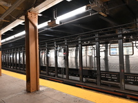 A 35-year-old man is slashed on the platform while waiting for the train in the Inwood neighborhood of Manhattan, New York, United States, o...