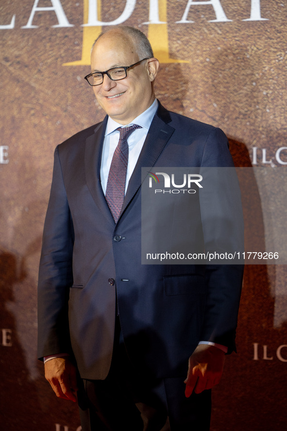 Mayor of Rome Roberto Gualtieri attends the ''Gladiator II'' (Il Gladiatore II) special screening red carpet at Auditorium Parco Della Music...