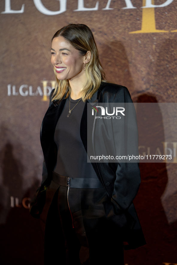 Sarah Felberbaum attends the ''Gladiator II'' (Il Gladiatore II) special screening red carpet at Auditorium Parco Della Musica in Rome, Ital...