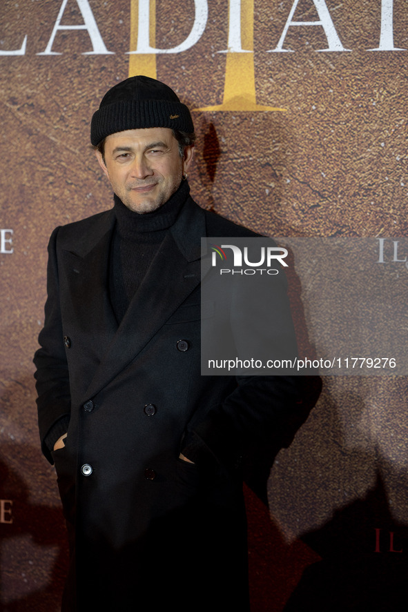 Vinicio Marchioni attends the ''Gladiator II'' (Il Gladiatore II) special screening red carpet at Auditorium Parco Della Musica in Rome, Ita...