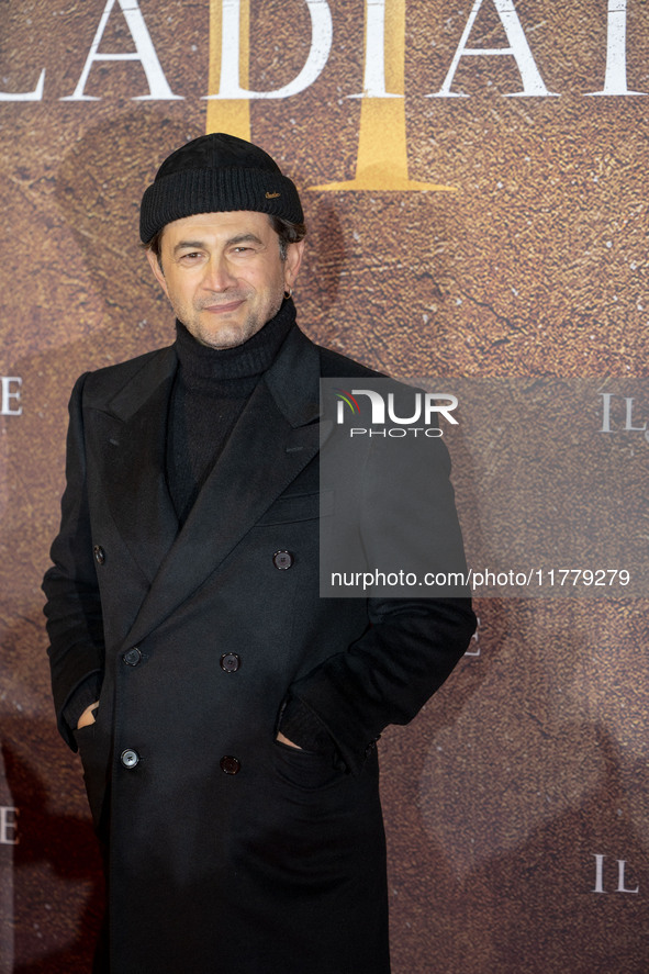 Vinicio Marchioni attends the ''Gladiator II'' (Il Gladiatore II) special screening red carpet at Auditorium Parco Della Musica in Rome, Ita...