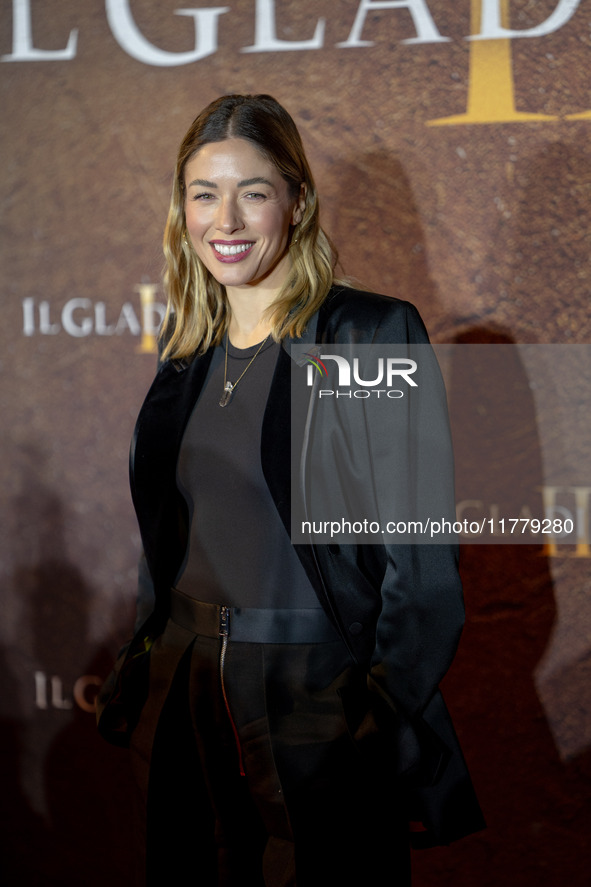 Sarah Felberbaum attends the ''Gladiator II'' (Il Gladiatore II) special screening red carpet at Auditorium Parco Della Musica in Rome, Ital...