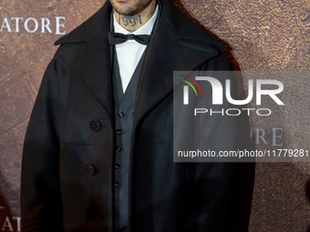 Tony Effe attends the ''Gladiator II'' (Il Gladiatore II) special screening red carpet at Auditorium Parco Della Musica in Rome, Italy, on N...