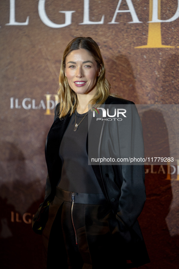 Sarah Felberbaum attends the ''Gladiator II'' (Il Gladiatore II) special screening red carpet at Auditorium Parco Della Musica in Rome, Ital...