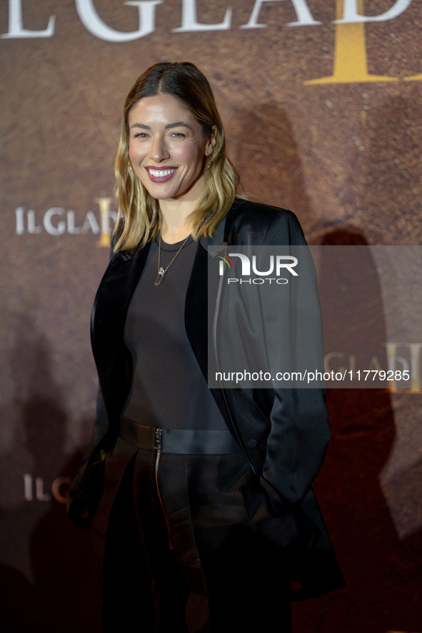 Sarah Felberbaum attends the ''Gladiator II'' (Il Gladiatore II) special screening red carpet at Auditorium Parco Della Musica in Rome, Ital...