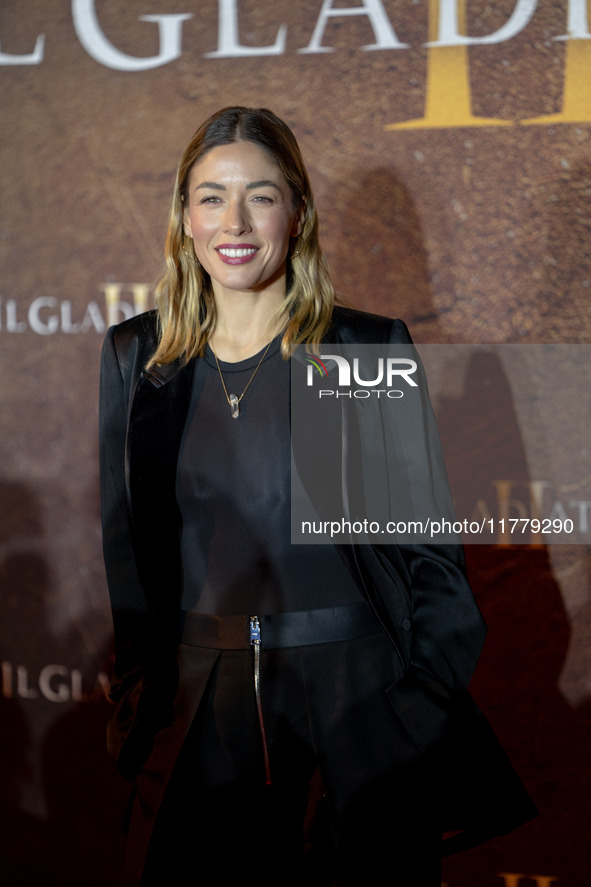 Sarah Felberbaum attends the ''Gladiator II'' (Il Gladiatore II) special screening red carpet at Auditorium Parco Della Musica in Rome, Ital...