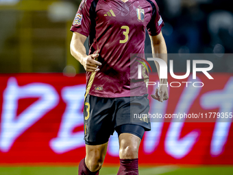 Belgium defender Arthur Theate plays during the match between Belgium and Italy at the King Baudouin Stadium for the UEFA Nations League - L...