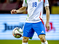 Italy midfielder Nicolo Barella plays during the match between Belgium and Italy at the King Baudouin Stadium for the UEFA Nations League -...