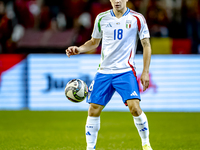 Italy midfielder Nicolo Barella plays during the match between Belgium and Italy at the King Baudouin Stadium for the UEFA Nations League -...