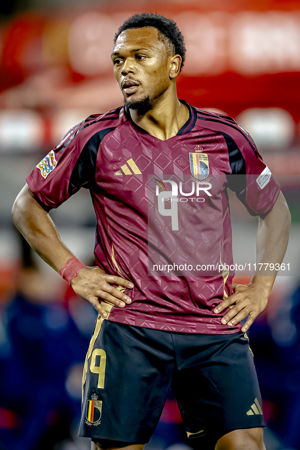 Belgium forward Lois Openda plays during the match between Belgium and Italy at the King Baudouin Stadium for the UEFA Nations League - Leag...