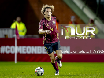 Belgium defender Wout Faes plays during the match between Belgium and Italy at the King Baudouin Stadium for the UEFA Nations League - Leagu...