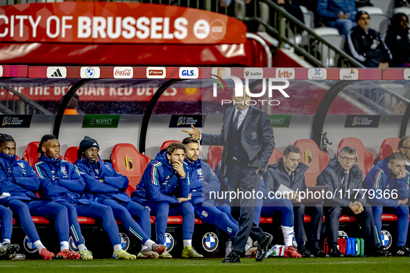 Italy trainer Luciano Spalletti is present during the match between Belgium and Italy at the King Baudouin Stadium for the UEFA Nations Leag...