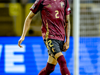 Belgium defender Zeno Debast plays during the match between Belgium and Italy at the King Baudouin Stadium for the UEFA Nations League - Lea...