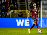 Belgium defender Zeno Debast plays during the match between Belgium and Italy at the King Baudouin Stadium for the UEFA Nations League - Lea...