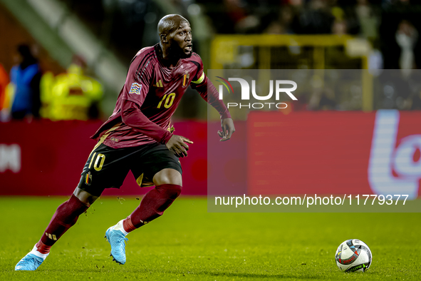 Belgium forward Romelu Lukaku plays during the match between Belgium and Italy at the King Baudouin Stadium for the UEFA Nations League - Le...