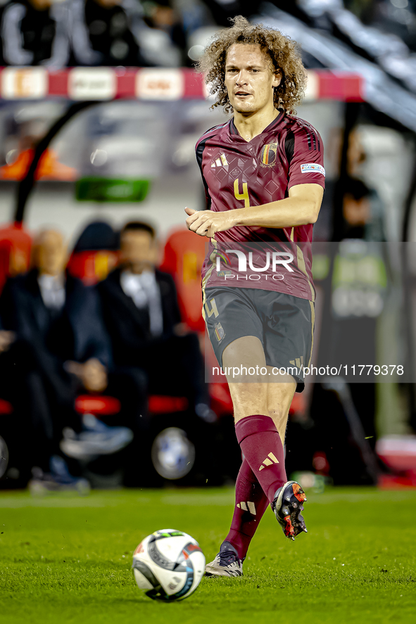 Belgium defender Wout Faes plays during the match between Belgium and Italy at the King Baudouin Stadium for the UEFA Nations League - Leagu...