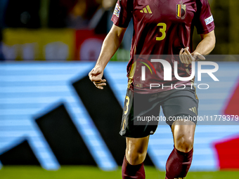 Belgium defender Arthur Theate plays during the match between Belgium and Italy at the King Baudouin Stadium for the UEFA Nations League - L...