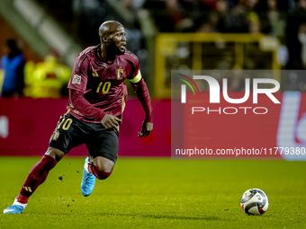 Belgium forward Romelu Lukaku plays during the match between Belgium and Italy at the King Baudouin Stadium for the UEFA Nations League - Le...