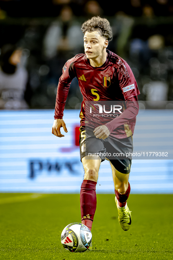 Belgium midfielder Maxim de Cuyper plays during the match between Belgium and Italy at the King Baudouin Stadium for the UEFA Nations League...