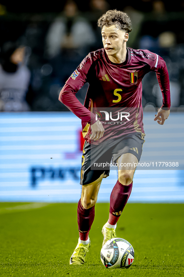 Belgium midfielder Maxim de Cuyper plays during the match between Belgium and Italy at the King Baudouin Stadium for the UEFA Nations League...