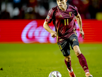 Belgium midfielder Leandro Trossard plays during the match between Belgium and Italy at the King Baudouin Stadium for the UEFA Nations Leagu...