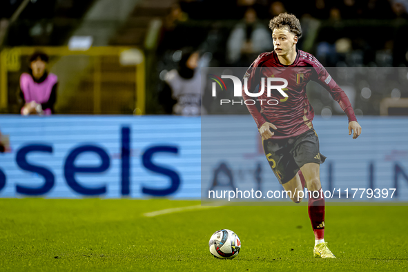 Belgium midfielder Maxim de Cuyper plays during the match between Belgium and Italy at the King Baudouin Stadium for the UEFA Nations League...