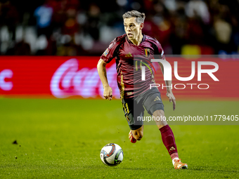 Belgium midfielder Leandro Trossard plays during the match between Belgium and Italy at the King Baudouin Stadium for the UEFA Nations Leagu...