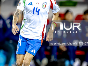 Italy defender Matteo Gabbia plays during the match between Belgium and Italy at the King Baudouin Stadium for the UEFA Nations League - Lea...