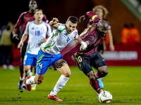 Italy defender Alessandro Buongiorno and Belgium forward Romelu Lukaku play during the match between Belgium and Italy at the King Baudouin...