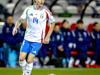 Italy defender Matteo Gabbia plays during the match between Belgium and Italy at the King Baudouin Stadium for the UEFA Nations League - Lea...