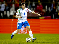 Italy midfielder Sandro Tonali plays during the match between Belgium and Italy at the King Baudouin Stadium for the UEFA Nations League - L...