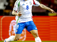 Italy midfielder Sandro Tonali plays during the match between Belgium and Italy at the King Baudouin Stadium for the UEFA Nations League - L...