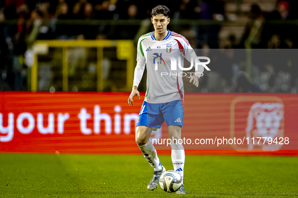 Italy defender Alessandro Bastoni plays during the match between Belgium and Italy at the King Baudouin Stadium for the UEFA Nations League...