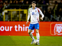 Italy defender Alessandro Bastoni plays during the match between Belgium and Italy at the King Baudouin Stadium for the UEFA Nations League...