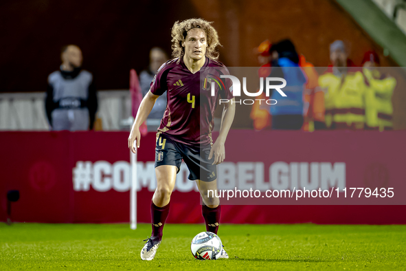 Belgium defender Wout Faes plays during the match between Belgium and Italy at the King Baudouin Stadium for the UEFA Nations League - Leagu...