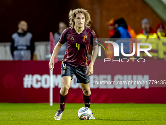 Belgium defender Wout Faes plays during the match between Belgium and Italy at the King Baudouin Stadium for the UEFA Nations League - Leagu...