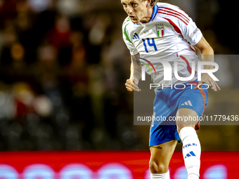 Italy defender Matteo Gabbia plays during the match between Belgium and Italy at the King Baudouin Stadium for the UEFA Nations League - Lea...